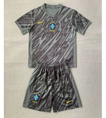 Brasilien Målvakt Hemmakläder Barn Copa America 2024 Kortärmad (+ Korta byxor)